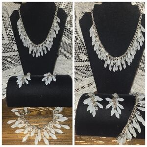 Vintage Teardrop Matching Necklace Bracelet  and Earrings